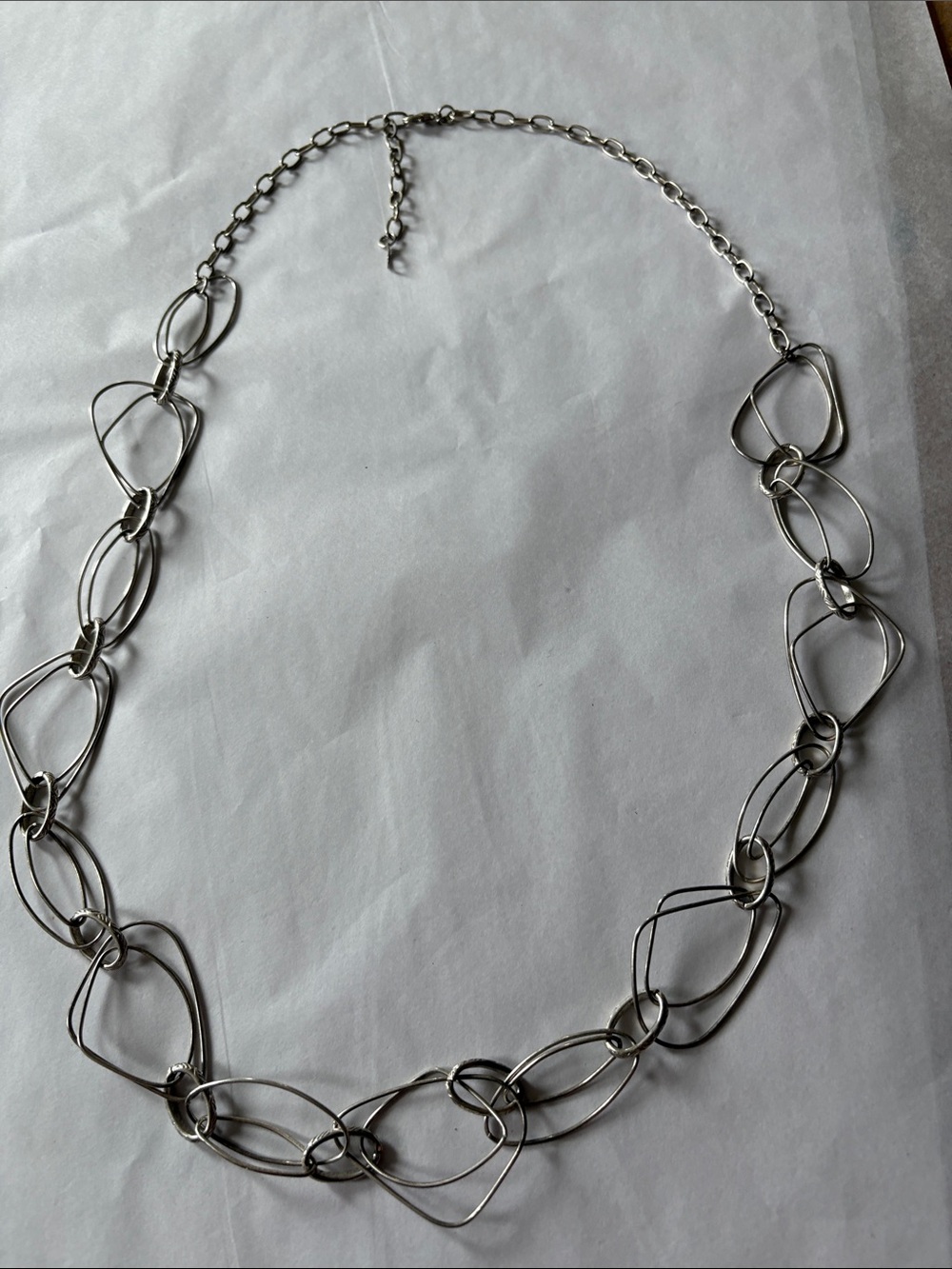 Premier Design Silvertone geometric necklace